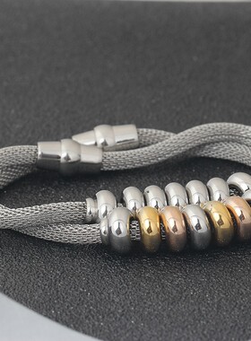 新款亚马逊热卖 欧美创意个性电缆线手环 穿珠时尚钛钢手链女饰品