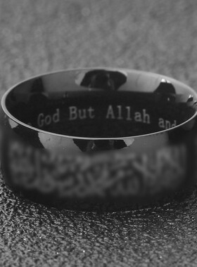 新款钛钢戒指时尚金黑8mm不锈钢个性简约复古戒指亚马逊