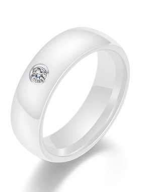 新品黑白陶瓷戒指时尚男女潮流