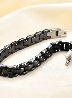 新款欧美跨境陶瓷8MM时尚个性黑白拼接手表带手链百搭可调节