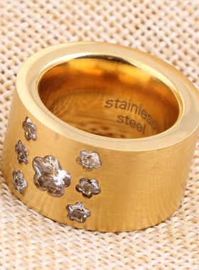 原创戒指镶钻花朵韩版现货手饰品