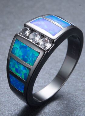 欧泊白色锆石现货戒指新品