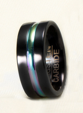 饰品时尚风黑色男士钛钢现货戒指