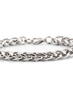 新款亚马逊欧美热卖8MM朋克潮流麻花链男钛钢个性手链女