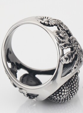 新款抽象复古个性释迦牟尼佛面戒指 佛像戒指 钛钢铸造不锈钢戒指