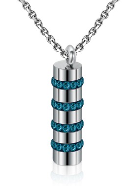 新款厂家 欧美简约个性立体圆柱8MM4层镶钻百搭个性锁骨链项链女