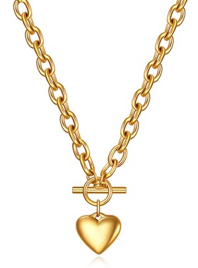 新款欧美跨境爱心项链耳环手链钛钢套装304不锈钢饰品爱心三件套