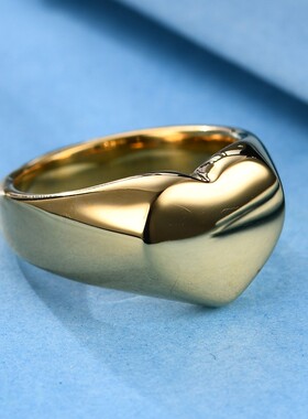 新款欧美跨境热卖个性时尚不锈钢爱心桃心铸造戒指指环可激光Logo