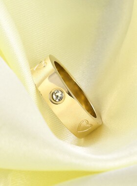 新款厂家 欧美简约4MM 6MM爱心情侣戒指指环时尚潮流时尚百搭