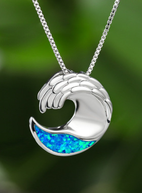 欧泊双层几何形海洋风通用吊坠