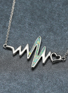 时尚个性风欧泊心跳项链新品爆款