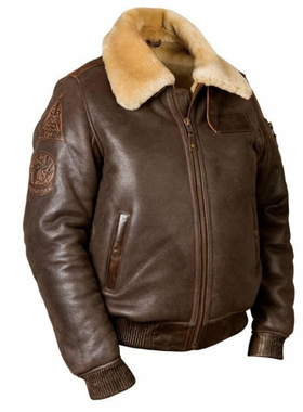 冬季流行棕色男式PU皮衣