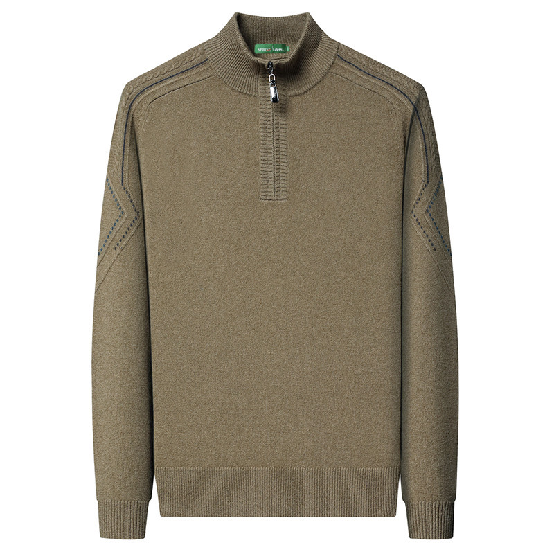 新款冬季半高拉链领加厚男装羊绒衫中年休闲针织羊毛衫男内搭毛衣,淘宝优惠券,粉丝福利购,淘宝优惠卷