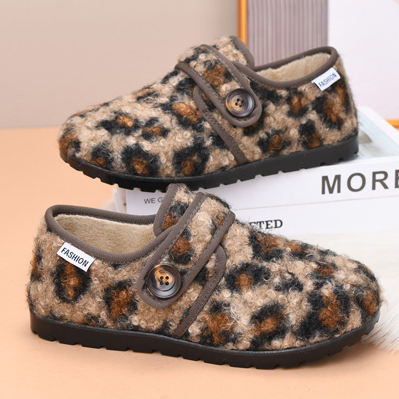 冬季新款老北京棉鞋女豹纹勃肯鞋加绒保暖休闲毛毛鞋软底妈妈棉靴,淘宝优惠券,粉丝福利购,淘宝优惠卷