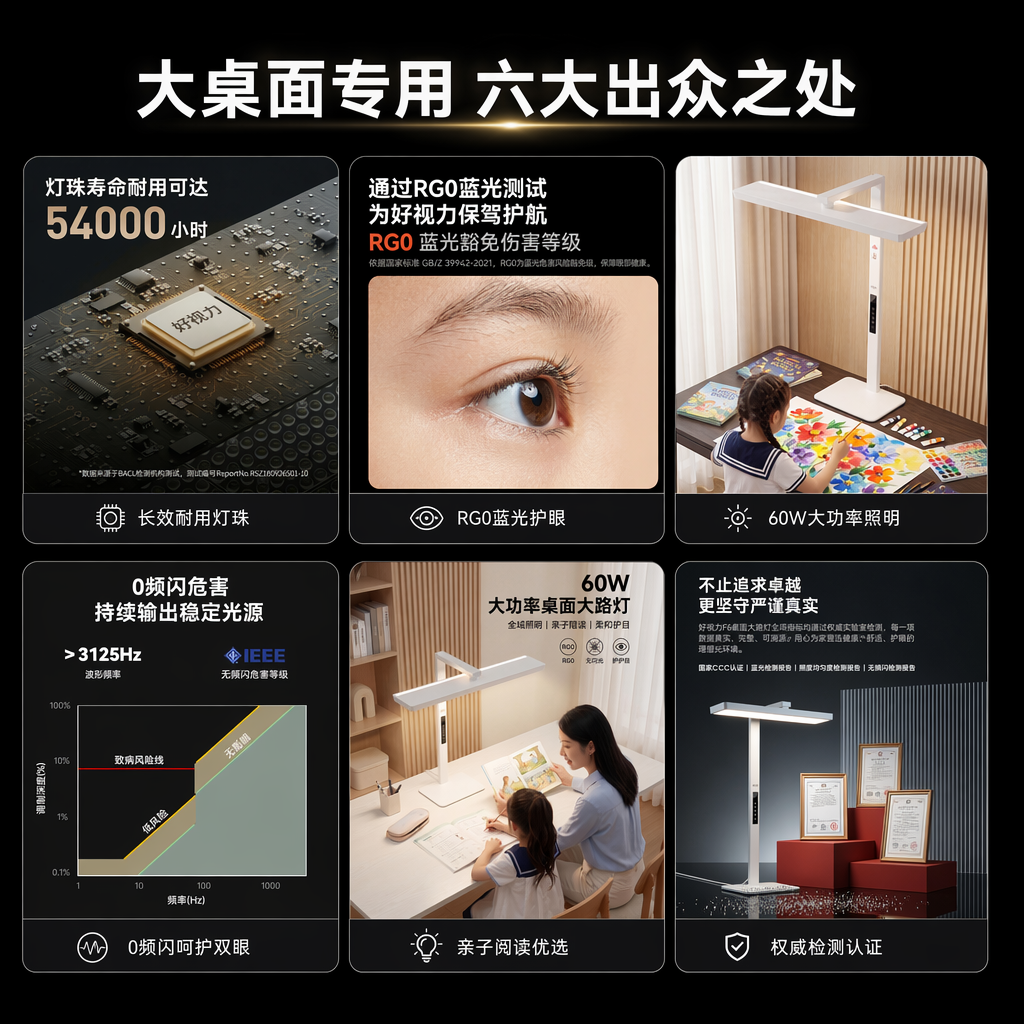 好视力桌面护眼大路灯学生儿童学习阅读专用书房长桌台灯 T80