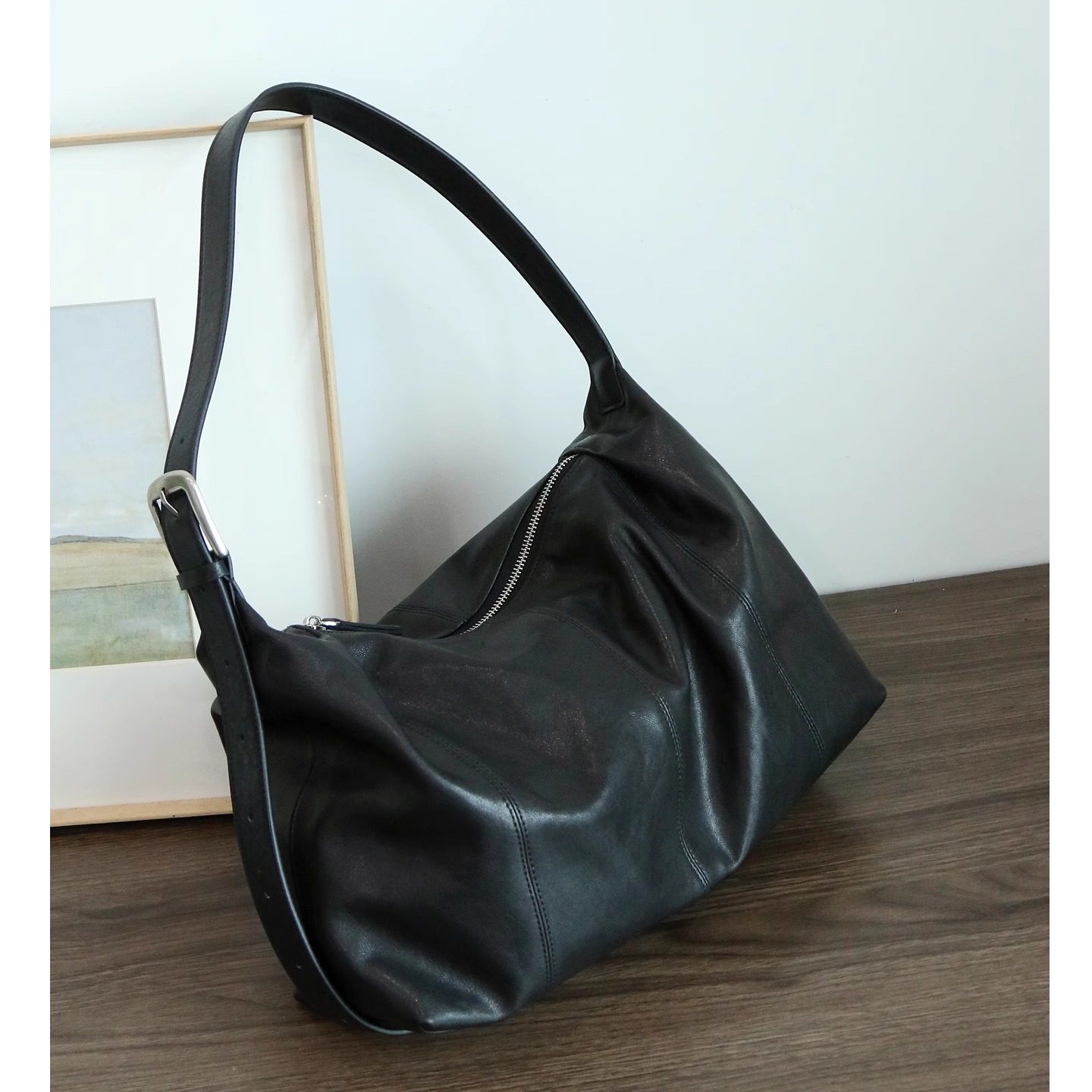 【PIGMISS】植鞣羊皮复古hobo包包腋下包大容量单肩斜挎通勤包女,淘宝优惠券,粉丝福利购,淘宝优惠卷