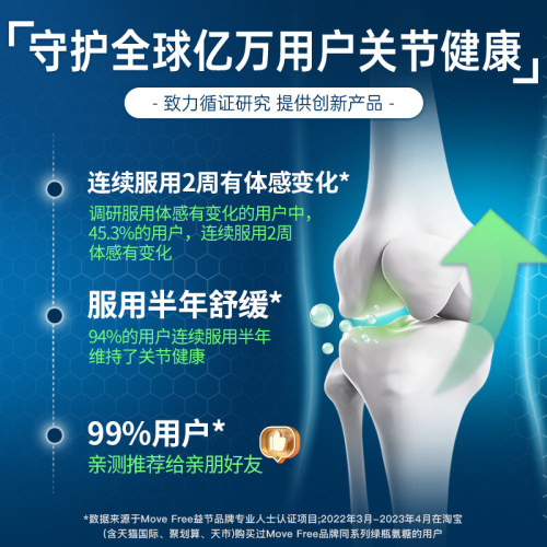 益节MoveFree绿瓶软骨素钙片维骨力氨基葡萄糖绿标氨糖骨胶原蛋白 - 图1