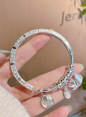 小福袋盘缠吉言手镯女招财银镯子
