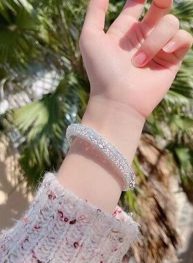 镂空花丝开口手镯女轻奢百搭镯子