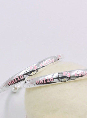 宝宝足银手镯925满月小孩婴儿