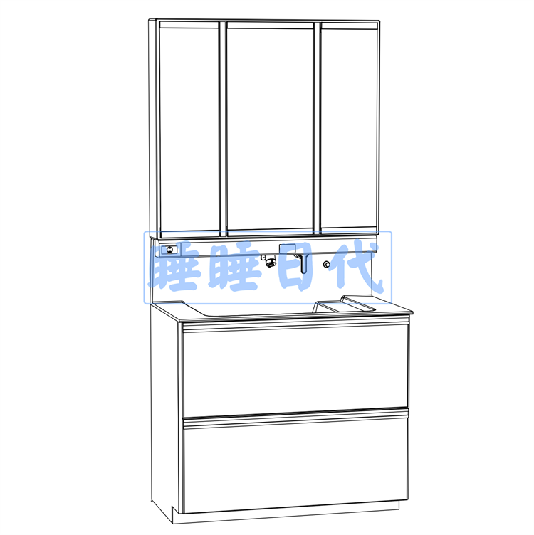 日本松下utsuku系列亚克力洗面台浴室柜感应龙头900mm美妆灯镜柜 睡睡日本杂货铺 淘优券