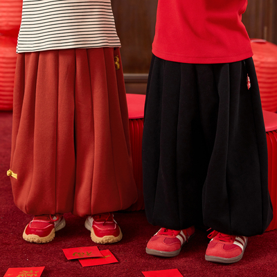 嘟嘟家儿童裤子男童女童冬季新年长裤宝宝新款过年衣服婴儿童装潮