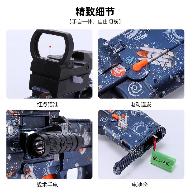 P90冲锋手自一体水晶电动连发M416儿童玩具男孩仿真专用软弹枪-图1