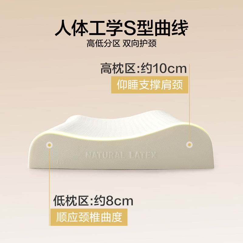 罗莱生活LOVO乐蜗泰国进口乳胶枕头枕芯护颈助眠A类防螨成人专用,淘宝优惠券,粉丝福利购,淘宝优惠卷