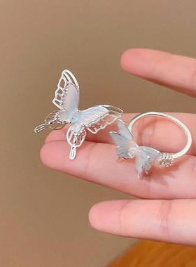 Yuffoni超火韩系超仙气质蝴蝶戒指女轻奢小众百搭气质开口食指戒