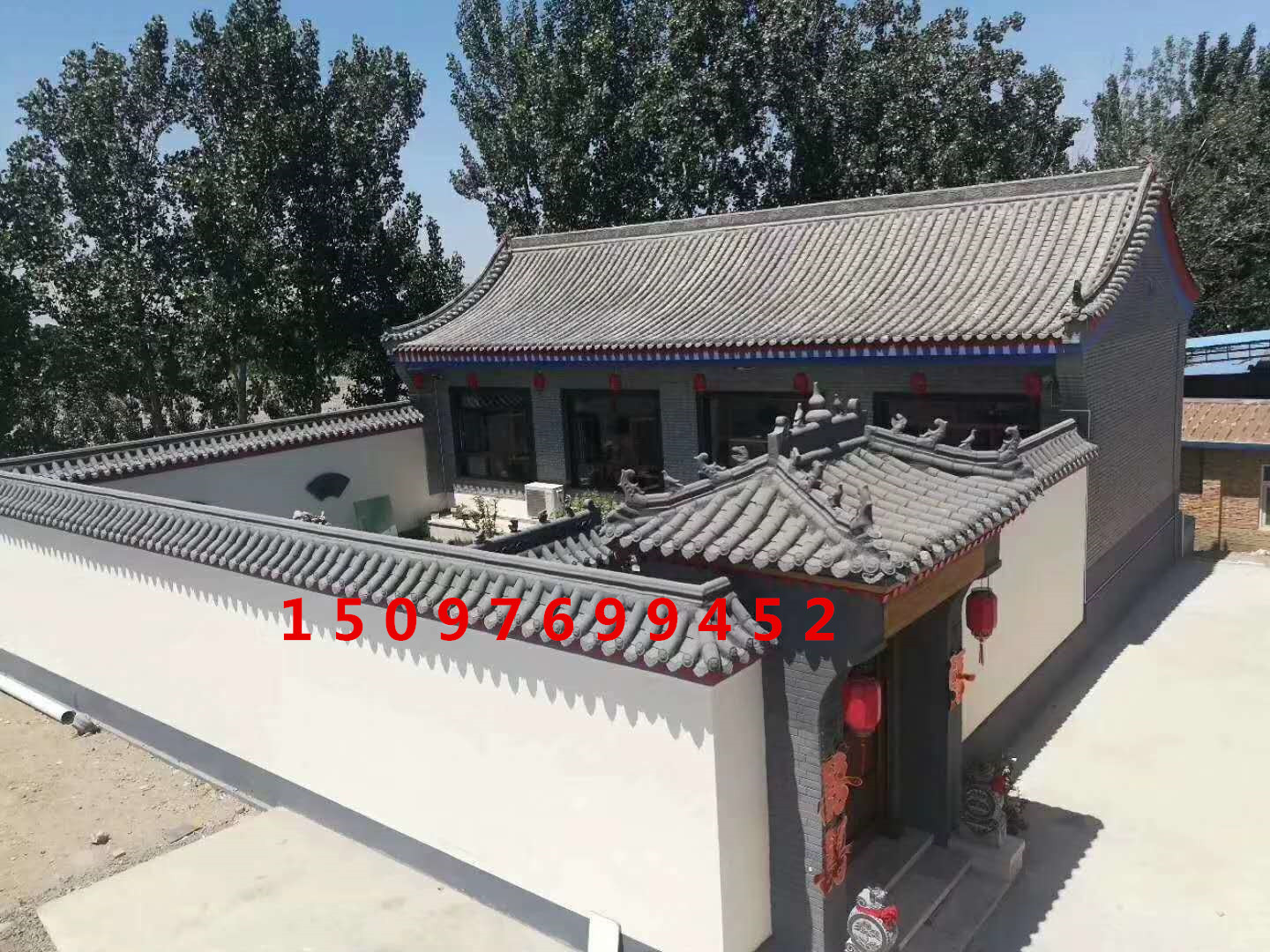 四合院仿古青瓦小青瓦屋脊屋顶瓦片室内外装饰立瓦中式古建筑装饰_虎窝淘