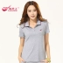 City Demei Summer Classic Series Phụ nữ Cotton ngắn tay Ve áo Đồng bằng Màu Net Áo sơ mi thể thao giản dị - Áo polo thể thao