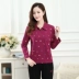 City Demei 2019 xuân hè sản phẩm mới 556 áo pull nữ bằng vải cotton in hình áo thun dài tay áo sơ mi POLO - Áo polo thể thao