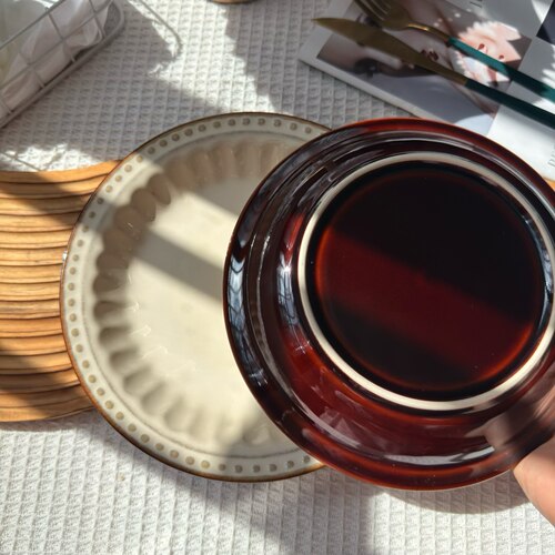 北欧风陶瓷西餐盘子菜盘家用高级感意面盘酒店餐厅商用深盘微瑕 - 图2