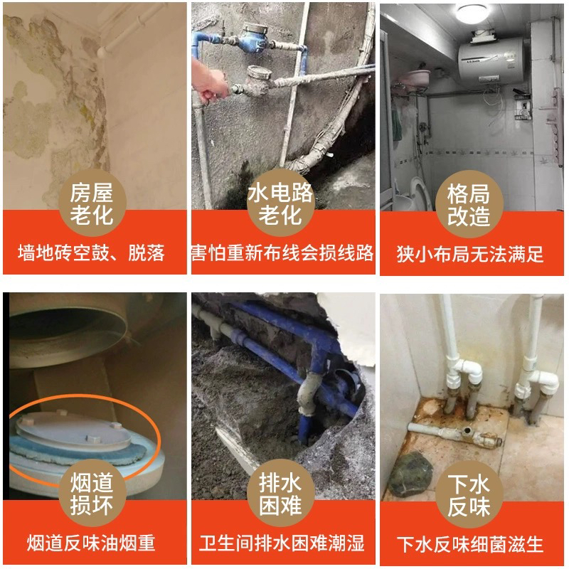 Chengdu Semi-Package Repair Team Home Decoration Design Old House Finely Decorated Room Bathroom Renovation Kitchen and Bathroom Renovation Water and Electricity Renovation