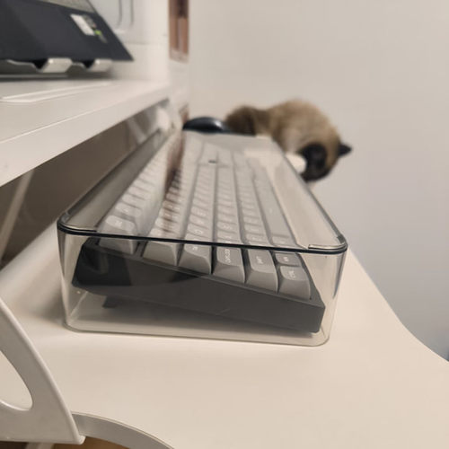 键盘收纳盒防尘桌面机械键盘展示架亚克力键盘置物架多层透明 - 图0