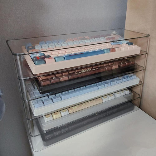 键盘收纳盒防尘桌面机械键盘展示架亚克力键盘置物架多层透明 - 图3