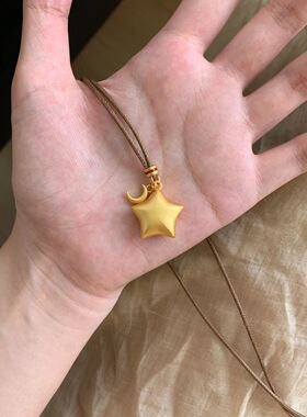 “摘星星”星星月亮长款五角星项链女轻奢小众毛衣链设计吊坠饰品
