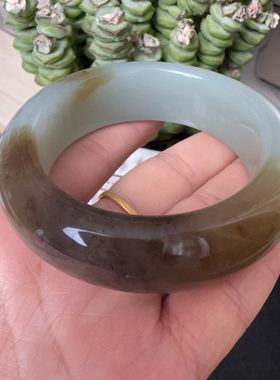 天然新疆和田玉且末料蓝带糖色手镯油润细腻和田玉手镯老余定制