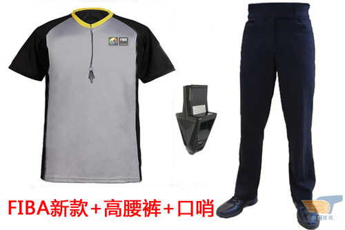 2025赛季世锦赛新款 灰绿篮球裁判服套装 上衣+裤子 高腰 送口哨 - 图2