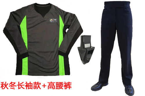 2025赛季世锦赛新款 灰绿篮球裁判服套装 上衣+裤子 高腰 送口哨 - 图3