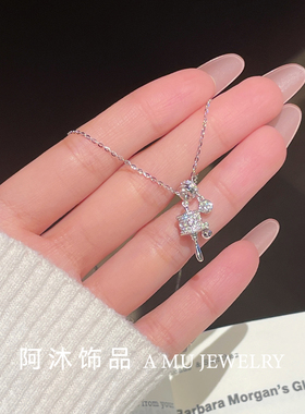 纯银拨浪鼓项链女生日礼物送闺蜜