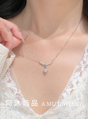 纯银许愿流星莫桑钻项链女礼物