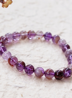 男女紫幽灵天然手链手串原创设计