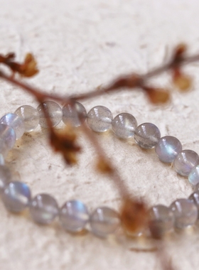 男女灰月光石天然手串手链拉长石