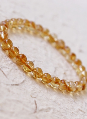 天然黄水晶金字塔手链黄塔晶女款