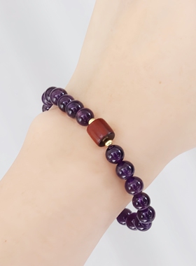 天然紫水晶转运珠手链女小众百搭