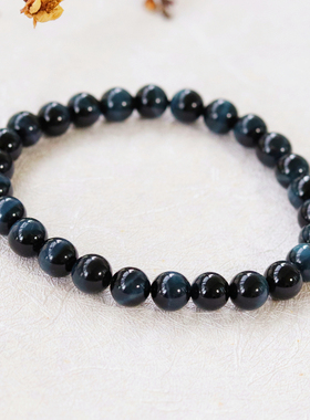 蓝虎眼石天然水晶男女款手链手串