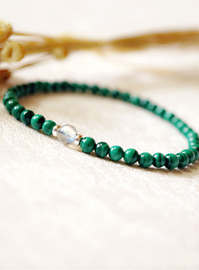 原创设计孔雀石原石女细款极细