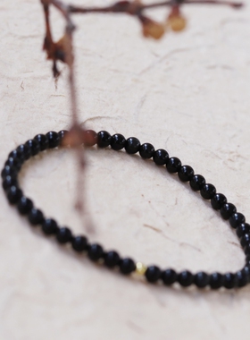 手链手串黑曜石原创设计男女极细