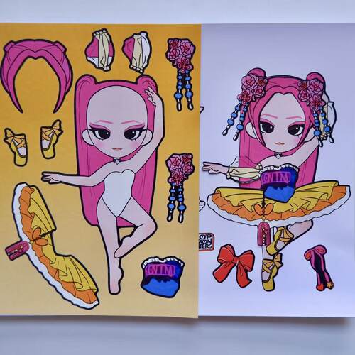 猎魔女团贴纸舞蹈版K-pop益智解压装饰画创意玩具手工换装过家家 - 图3